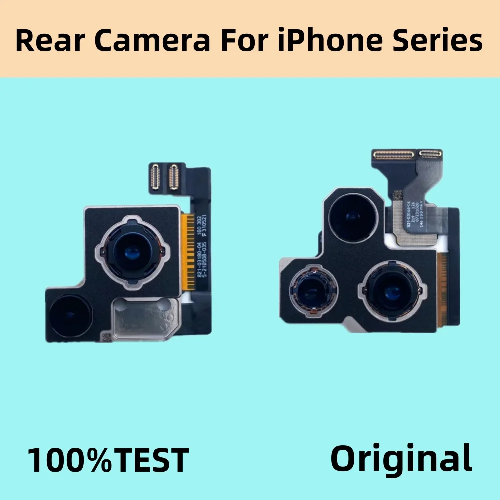 Back Rear Camera For iPhone 11 11Pro 12Pro Max 13 13Pro Max Mini 14plus 14Pro/Max Main Lens Flex Cable Camera module Tested