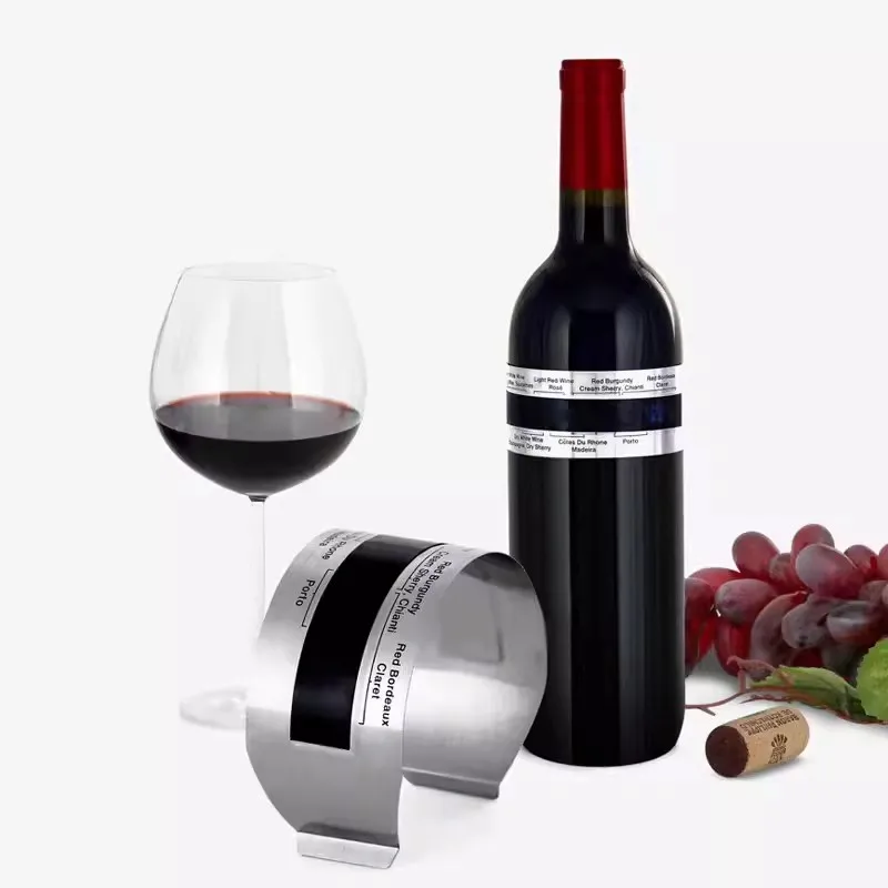 

Watch Type Liquid Crystal Wine Thermometer Stainless Steel Wine Temperature Measuring Tape Red Wine Temperature Ring Tape