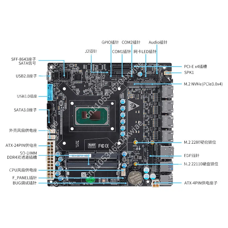 6-Bay NAS Mini-ITX اللوحة الأم Intel 11th Gen i3-1115G4 i5-1135G7 i7-1165G7 CPU 4x 2.5GbE Ports