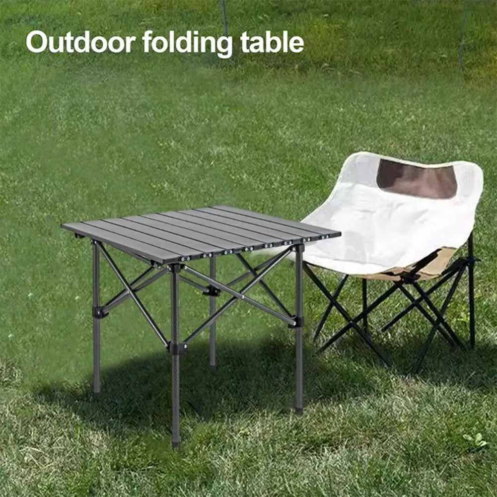 Outdoor Table Lightweight Carbon Steel Height Adjustable Desk Camping Hiking Backpacking Picnic BBQ Portable Collapsible Table