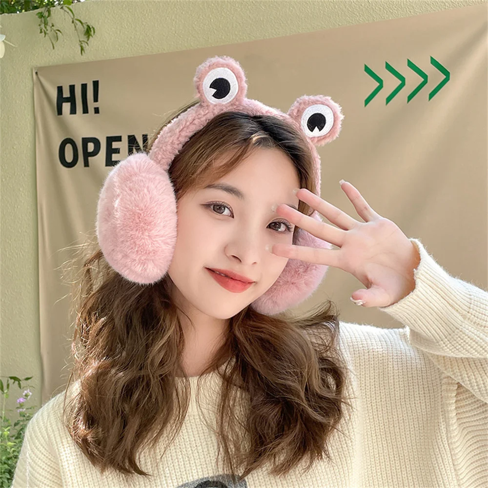 Winter Warm Earmuffs Earbags Women\'s Ear Protection Artifact Earmuffs Cute Frog Ear Hats Anti-freeze Earflap