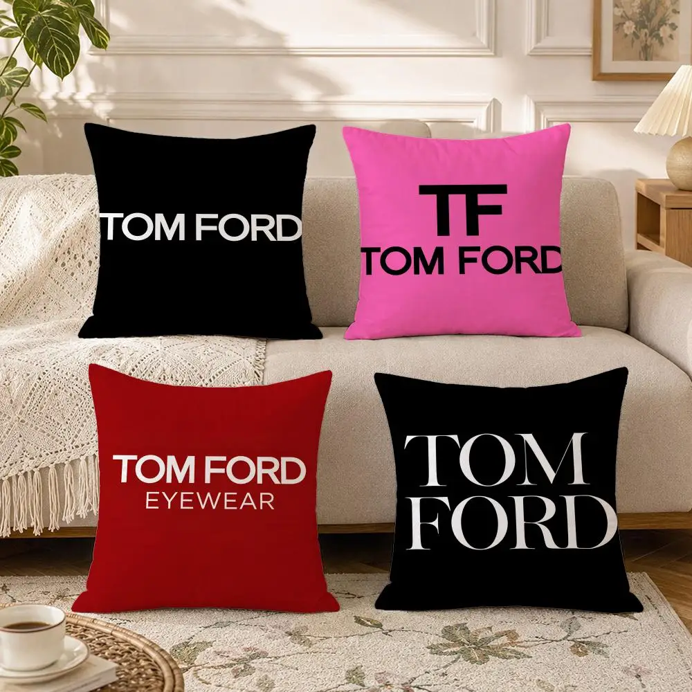 Brand-Tom FordS Cushion Cover Soft Square Throw Pillow Covers Set for Sofa Bedroom Car Home Decoration