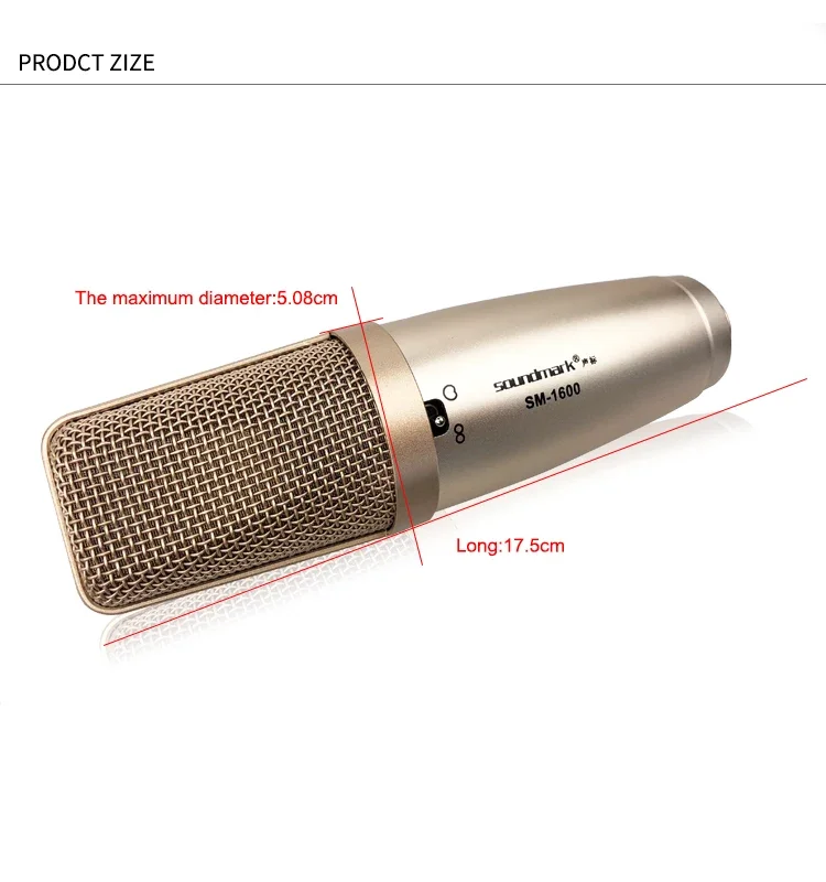 SM-1600 Live microphone, singing instrument studio stage music recording microphone