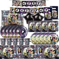 The Halloween Nightmare Before Christmas Birthday Party Decorative Paper Tableware Background Balloon Baby Shower Kids Gift