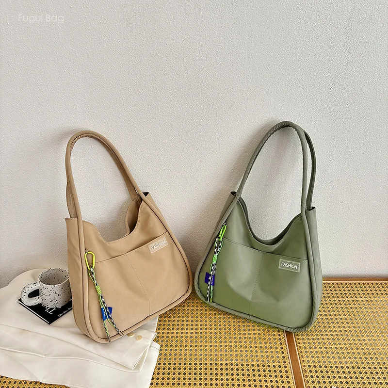 Women's Single Shoulder Underarm Bag Handbag Simple and Casual Versatile Canvas High-end Commuting for Students