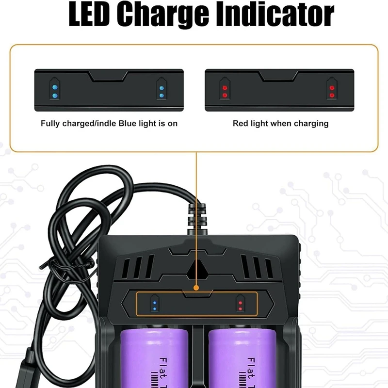 18650 Rechargeable Battery Flat Top 20A With 18650 Battery Charger,For 3.7V Rechargeable Batteries