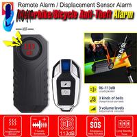 A09F-Bicycle Alarm Bell 113Db Electric Bike Horn Motorbike Security Anti Theft Wireless Remote Control Vibration