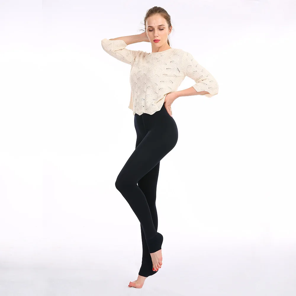 Damen-Perlen-Samt-Leggings mit Fleecefutter, dicke warme einteilige Thermohose für Herbst und Winter, dehnbare Damen-Unterhose. – Detail 19