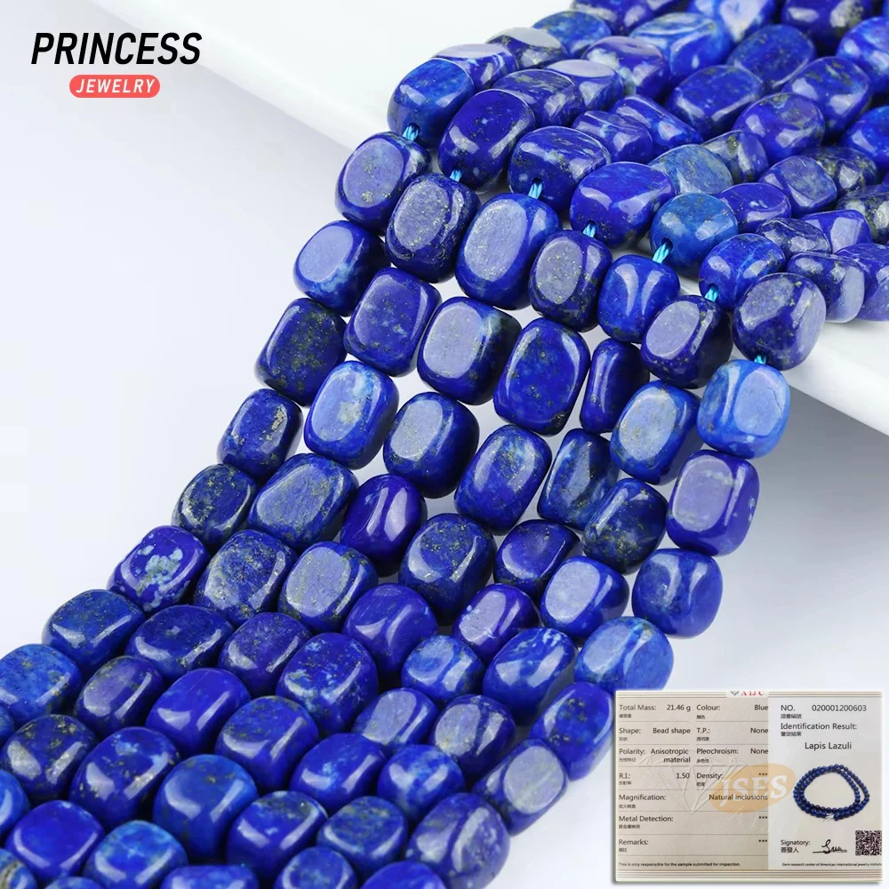 

A+ 100% Natural Lapis Lazuli 5-7mm Cuboid Pebble Loose Beads for Jewelry Making Bracelets Wholesale Stone Beads DIY Accessories