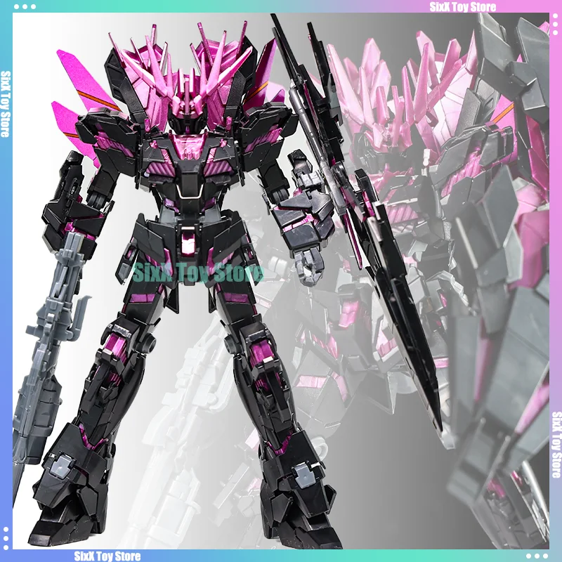 XINGDONG HG 1/144 BANSHEE Norn Unicorn 02 Black Purple Color Assembly Model Kit Action Figures Plastic Model Kit Customized Toy