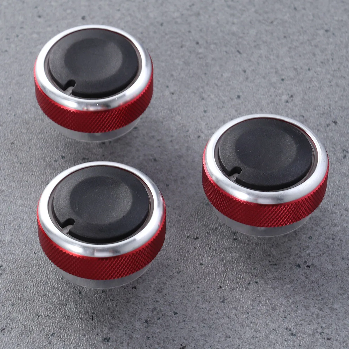 

3pcs Air Conditioning Control Knob Red For Focus 2 3 2005-2014 Mondeo Alloy Ac Button Switch Interior Ring Light