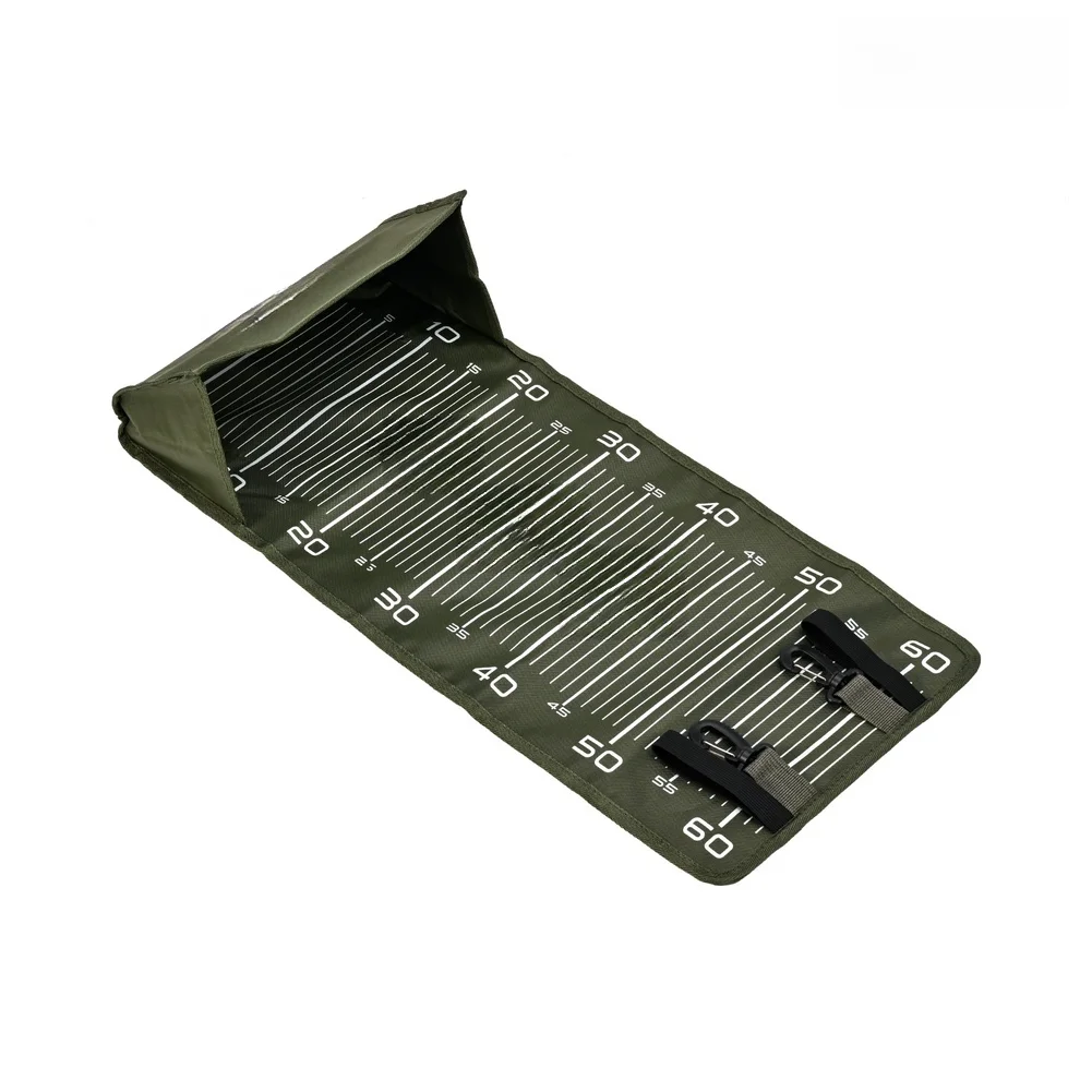 65cm Foldable Fish Mat Oxford Fabric Army Green with Built-in Ruler for Accurate Length Check and Fish Release