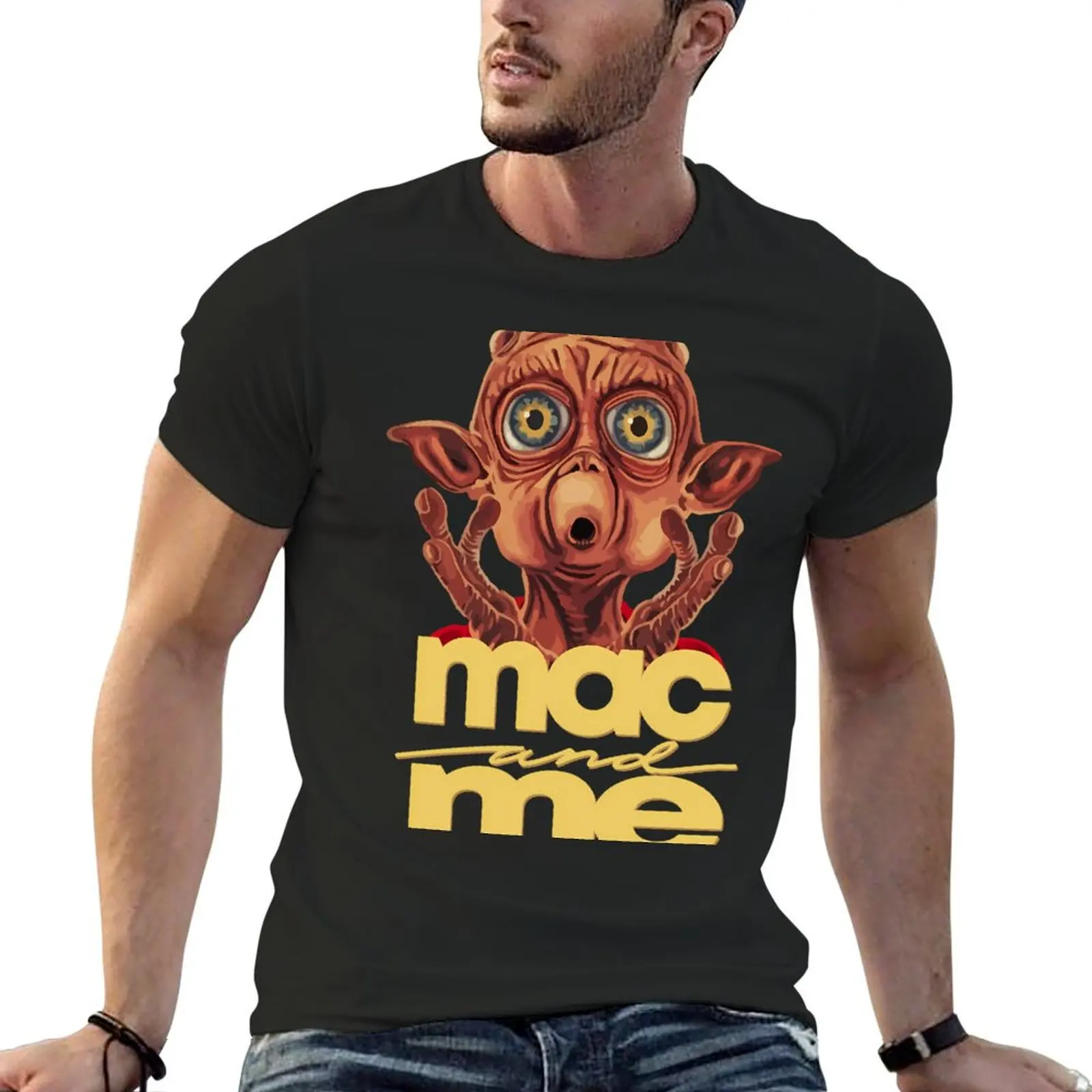 

Mac and Me T-Shirt anime stuff man clothes graphic t shirts graphics Men's cotton t-shirt