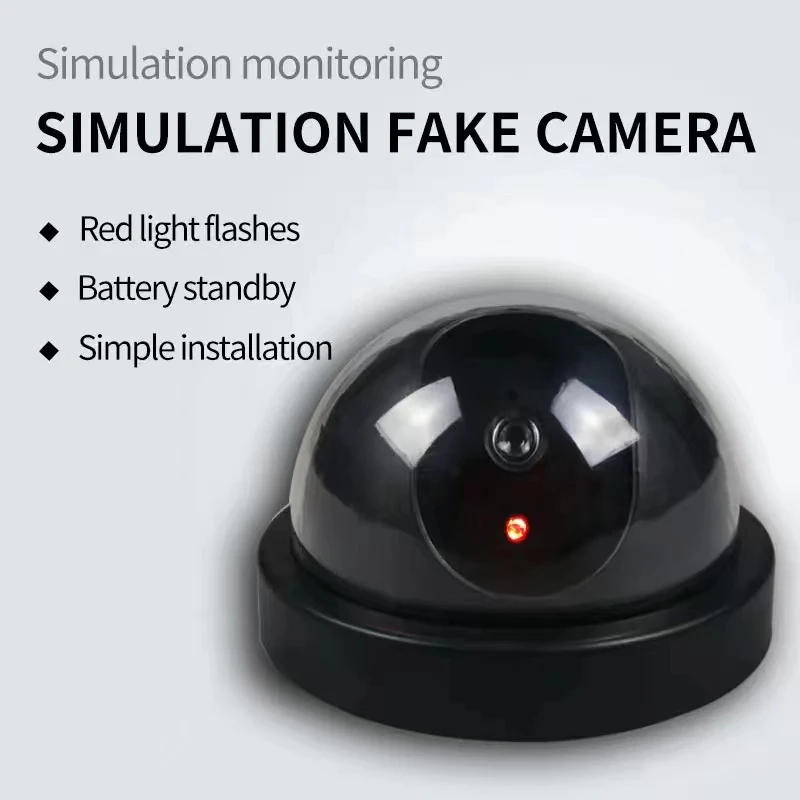 Dummy Dome Camera Simulated Flashing LED CCTV Security Camera Wireless Home Office Surveillance Security System Indoor Outdoor