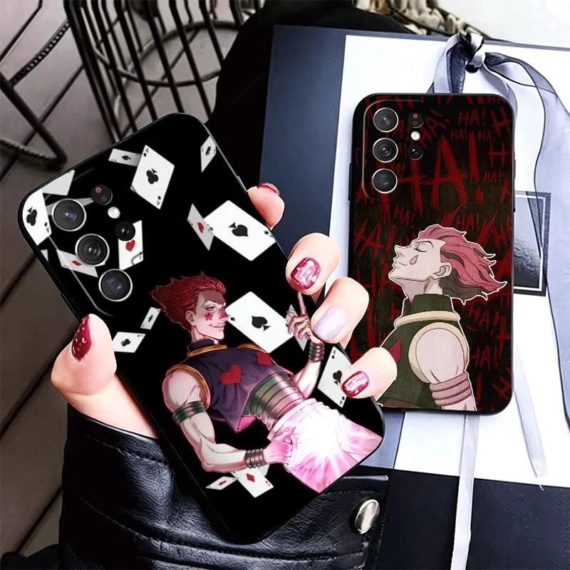 Hunter X-Hunters Hisoka Silicone Phone Case for Samsung Galaxy S24 S26 Ultra S25 Edge S23 Plus S22 + S21 S20 FE 5G Black Soft Co