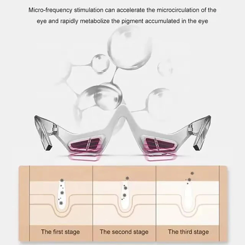 Alat kecantikan mata 3D EMS lampu merah LED arus mikro, untuk kulit mata, menghilangkan lingkaran hitam, kantung mata, pelindung mata Anti Keriput