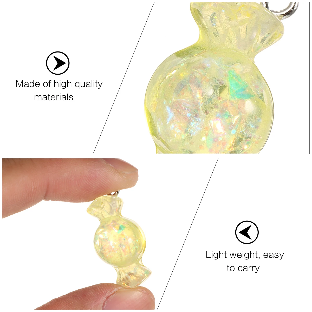 

20pcs y Keychain Resin Pendant Diy C y Pendant Charms Light Weight Sturdy DIY Craft R om Color Jewelry Accessories