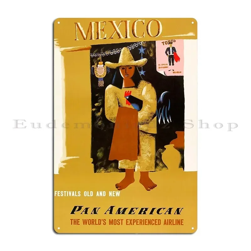 Mexico Vintage Travel Poster Metal Plaque Poster Painting Create Wall Pub Pub Mural Tin Sign Poster