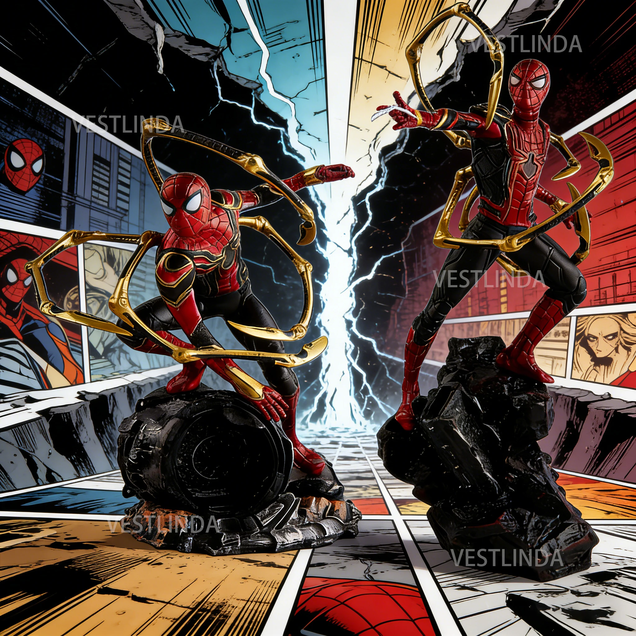 Figurine d'action Marvel Spider-Man Super-héros Spiderman 18 cm, décoration anime, collection de jouets, modèle, cadeaux pour amis et garçons