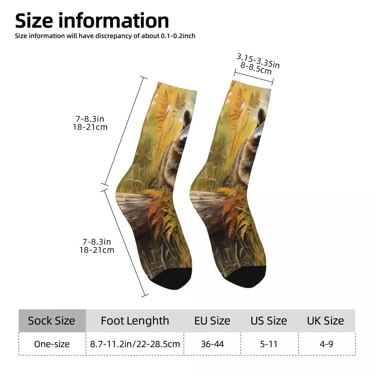 Raccoon Sock Printed Man Polyester