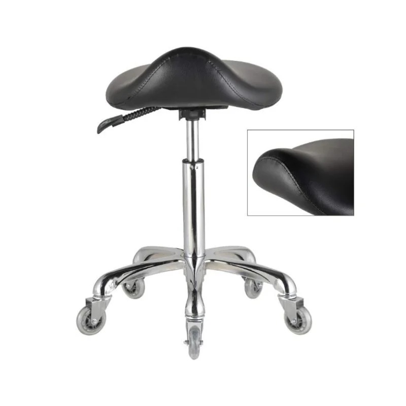 Ergonomic Adjustable Saddle Stool (Without Back) Ergonomic Swivel Chair for Dental Office Massage Clinic Spa Salon with Wheels