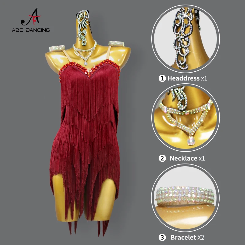 Traje de baile latino para mujer, ropa de competición, vestido de fiesta con borlas, ropa de práctica, traje deportivo de graduación, falda de Samba