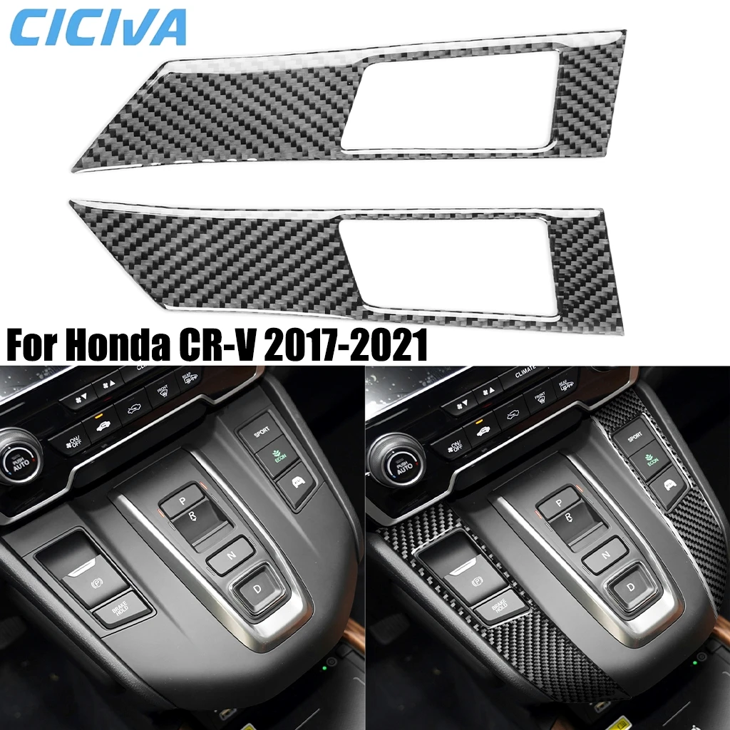 

For Honda CR-V CRV 2017 2018 2019 2020 2021 Carbon Fiber Gear Shift Electronic Handbrake Interior Car Accessories Cover Stickers