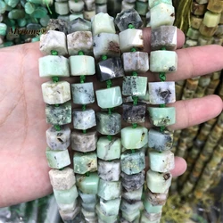 Faceted Large Natural Green Chrysoprase Wheel Nugget Stone Beads For DIY Jewelry Making MY220654