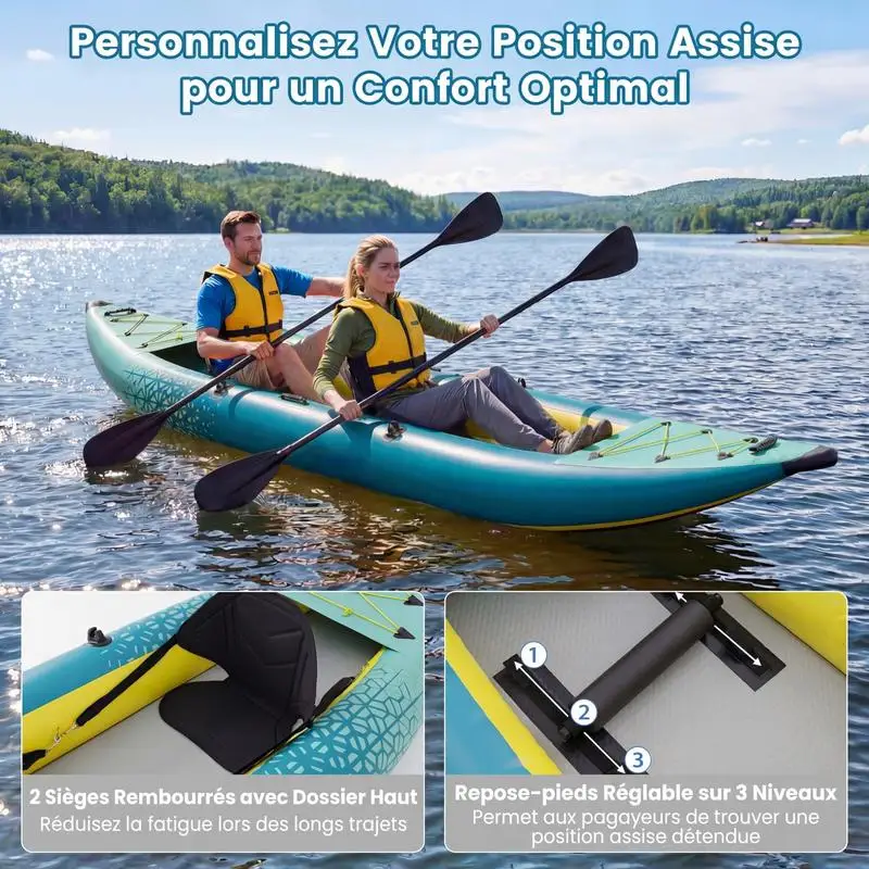 Kayak Inflable para 2 Personas 381x94