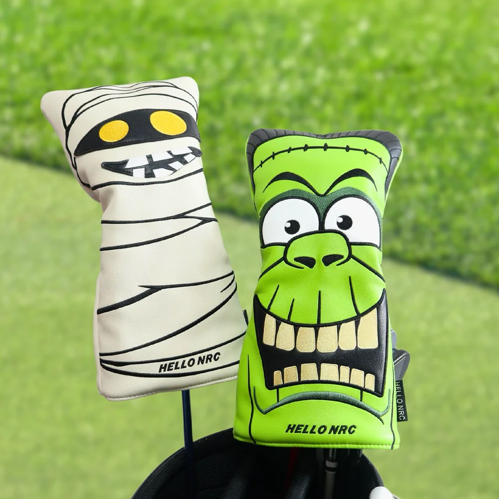 Golf Head Covers for Driver & Woods - (Frankenstein Style)Premium PU Material Head cover, Designed to Fit All Woods and Drivers