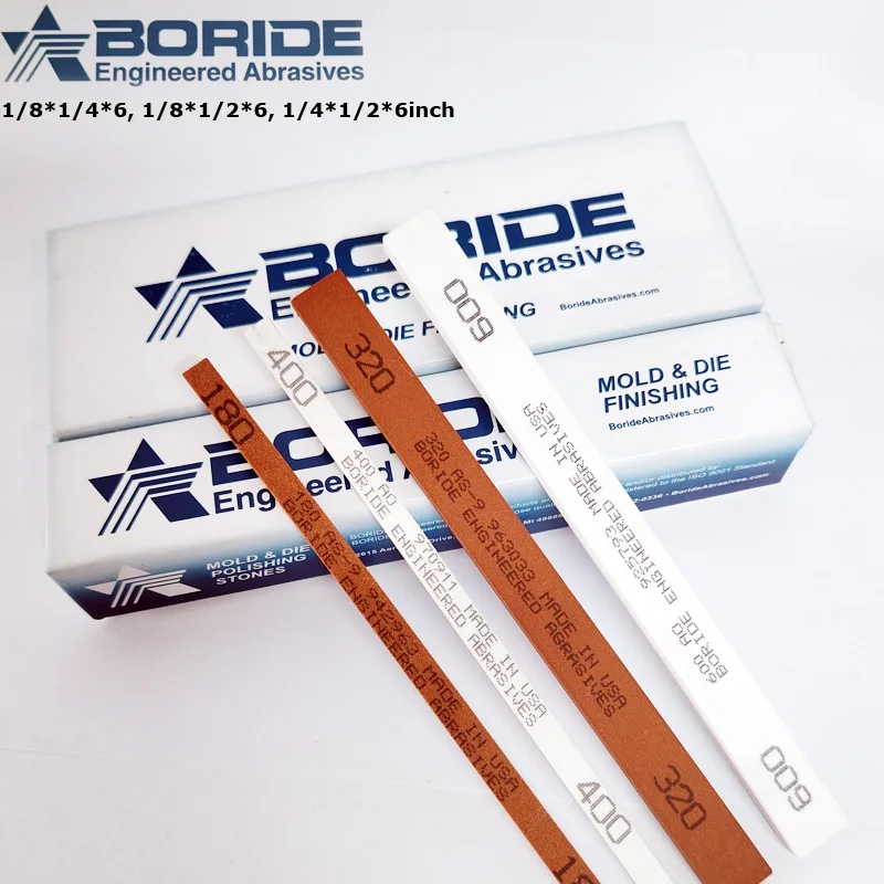 1box BORIDE AS-Red Mold Die Polishing Stone AO-White EDM Finshing Stone 1/8*1/4*6,1/8*1/2*6,1/4*1/2*6inch Grits150#~600#