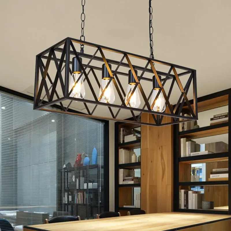 American retro industrial Chandelier 4 6 heads attic bar internet cafe clothing store pendant light home lighting ceiling light