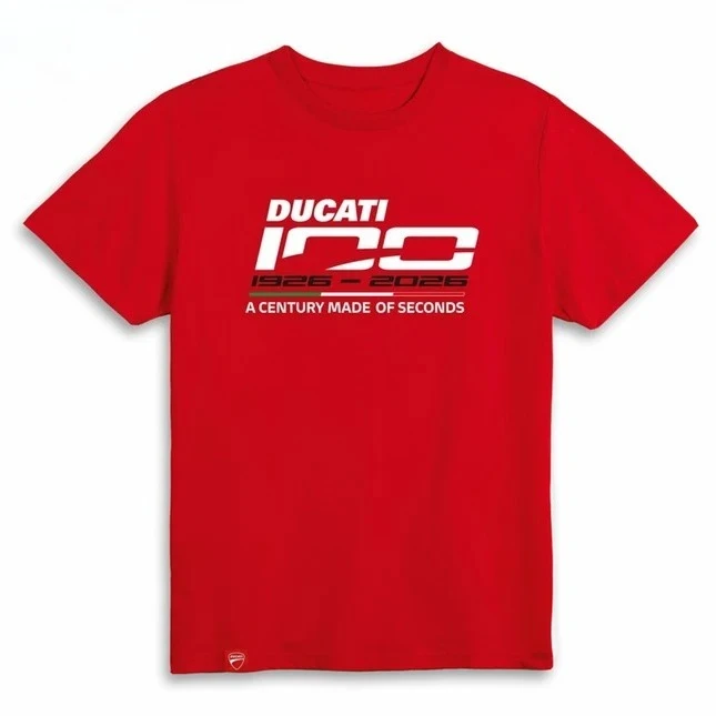 Vintage Ducati 1926-2026 Jubiläums-T-Shirt Motorrad-Renn-Grafik Unisex Oversized Biker-Oberteil