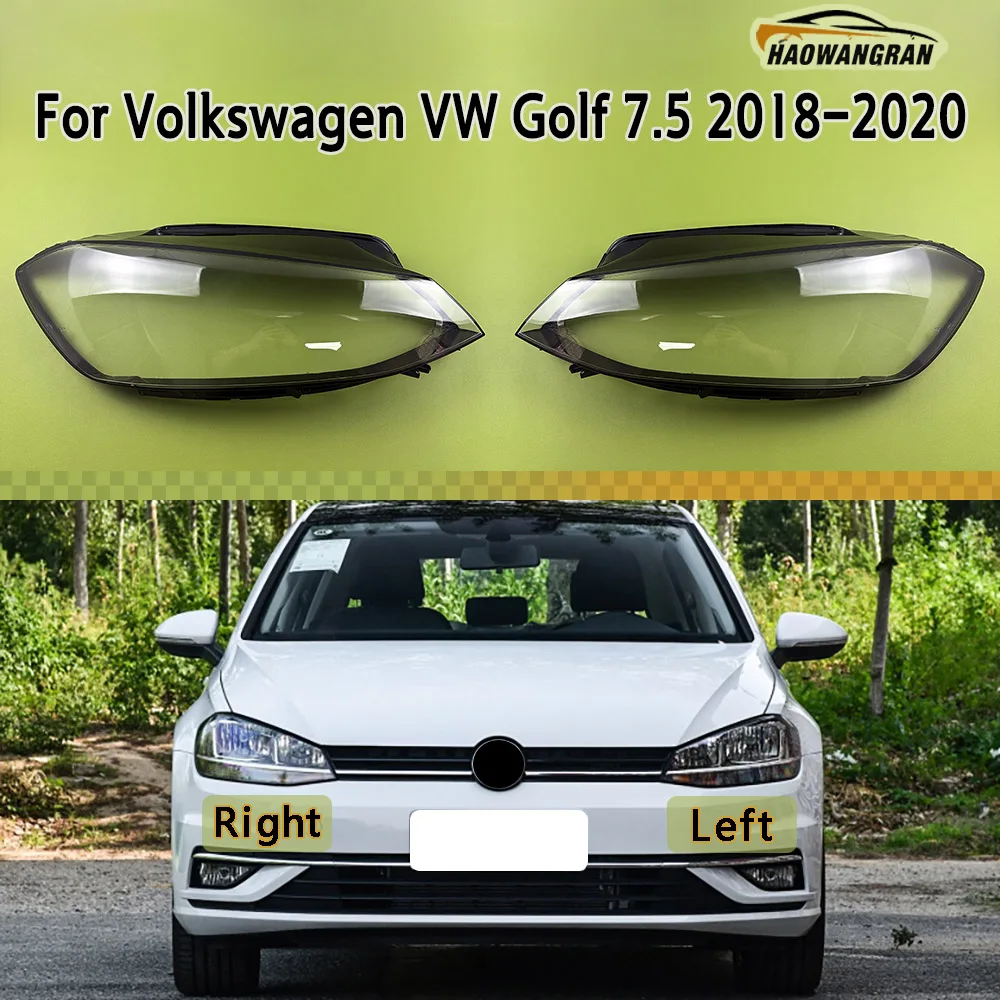 

For Volkswagen VW Golf 7.5 MK7.5 GTI GTR 2018 2019 2020 Front Headlight Lampshade Transparent Lampshell Lens Cover Plexiglass