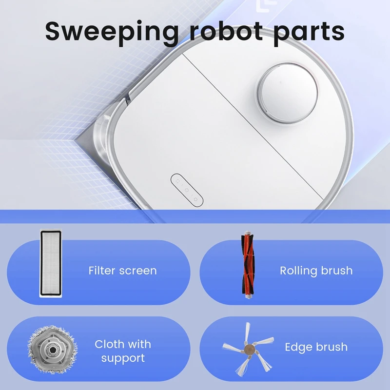AC66 لـ Dreame Bot W10 جهاز آلي لتنظيف الأتربة ملحقات فرشاة جانبية رئيسية قابلة للغسل فلتر HEPA ممسحة قطع غيار القماش