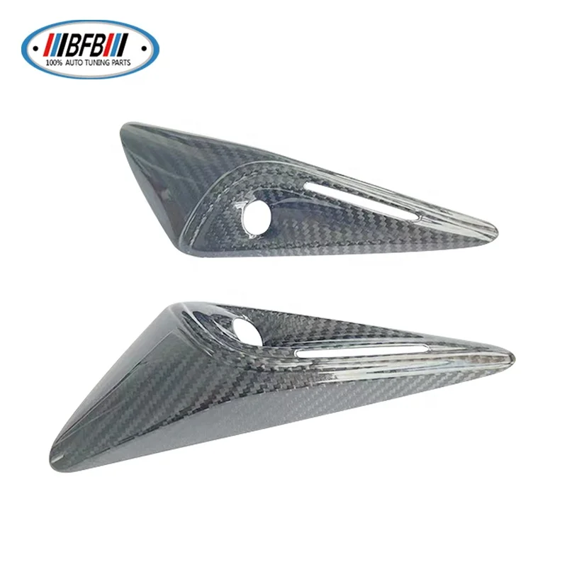 غطاء كاميرا جانبية مصد فتحة تهوية جانبية من ألياف الكربون بالكامل لطراز Tesla X 2023+