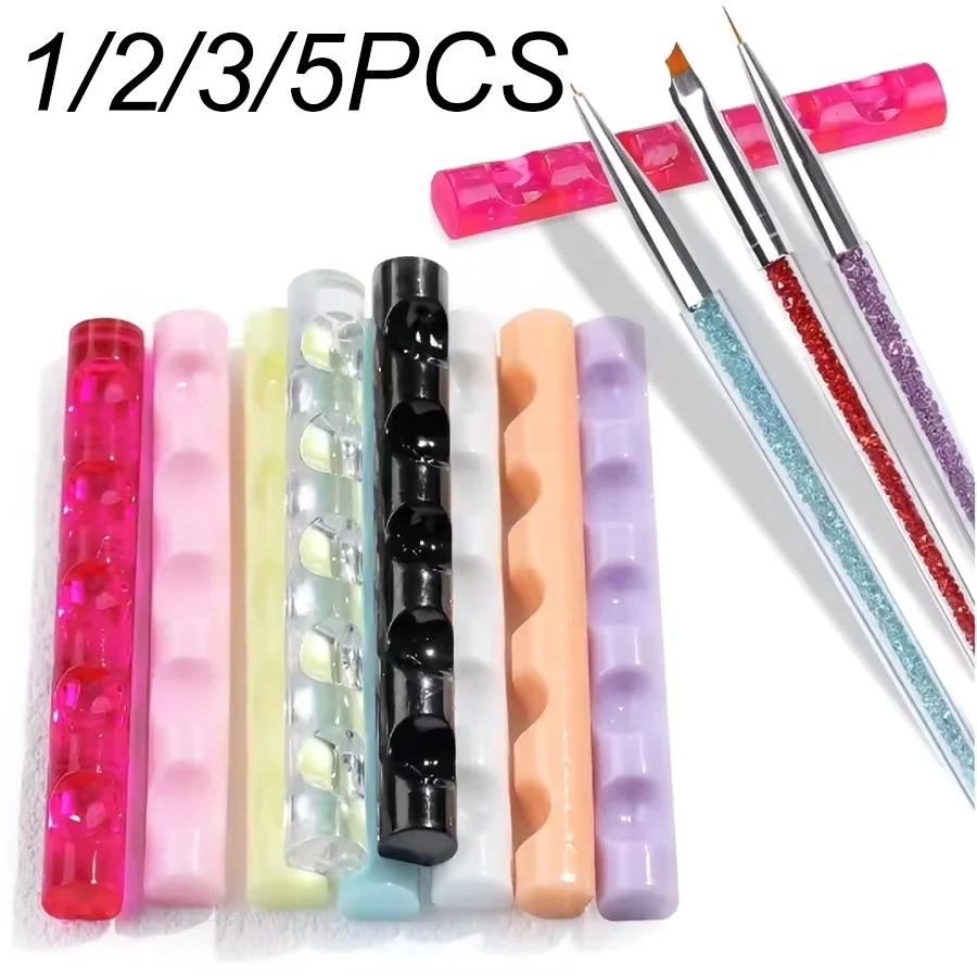 1/2/3/5PCS Professional Nail Brush Rack Shelf Organizer Colorful Pen Rest Display Acrylic Stand Holder Showing Shelf