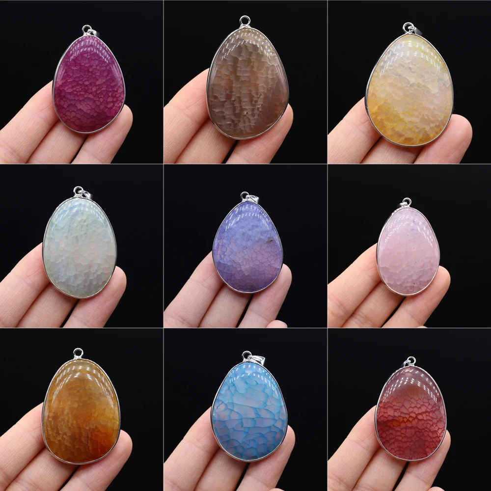 31x45mm Natural Stone Agate Pendant Irregular Shape Charms for Jewelry Making Supplies DIY Necklace Earrings Charms Accessories