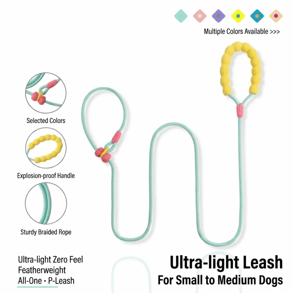 150cm Dog Leash Hands Free Adjustable Walking Leash Cloud Foam Cotton Handle Light Weight P Chain Collar Pet Training view 2