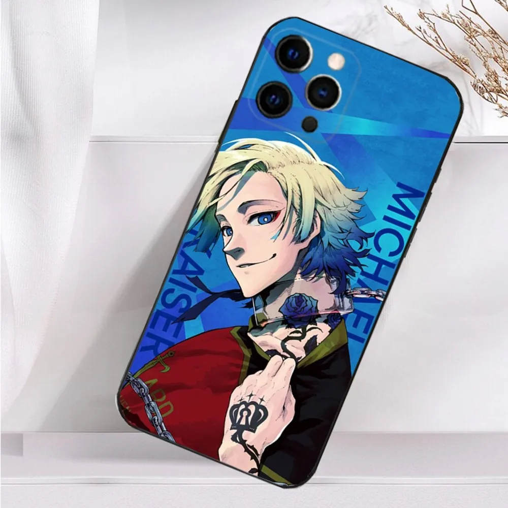Anime B-Blue L-Locks Phone Case For iPhone 16,15,14,13,12,11 Plus,Pro Max,XS,X,XR,SE,Mini,8,7 Soft Silicone Black Cover