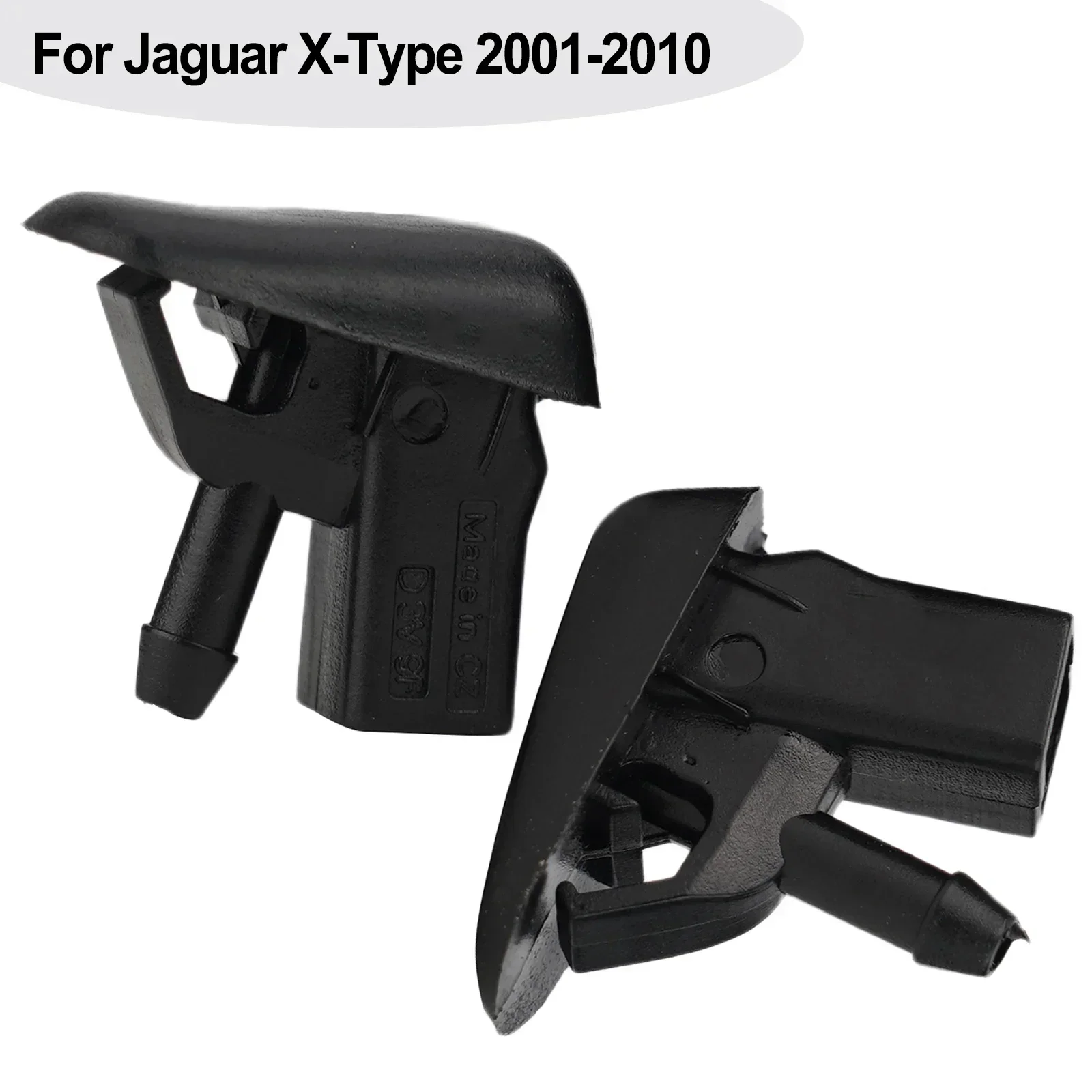 2pcs Car Tools Windscreen Washer Jet Spray Nozzles Water Spray Plastic Black Fit For Jaguar X-Type 2001-2010 Car Accessories