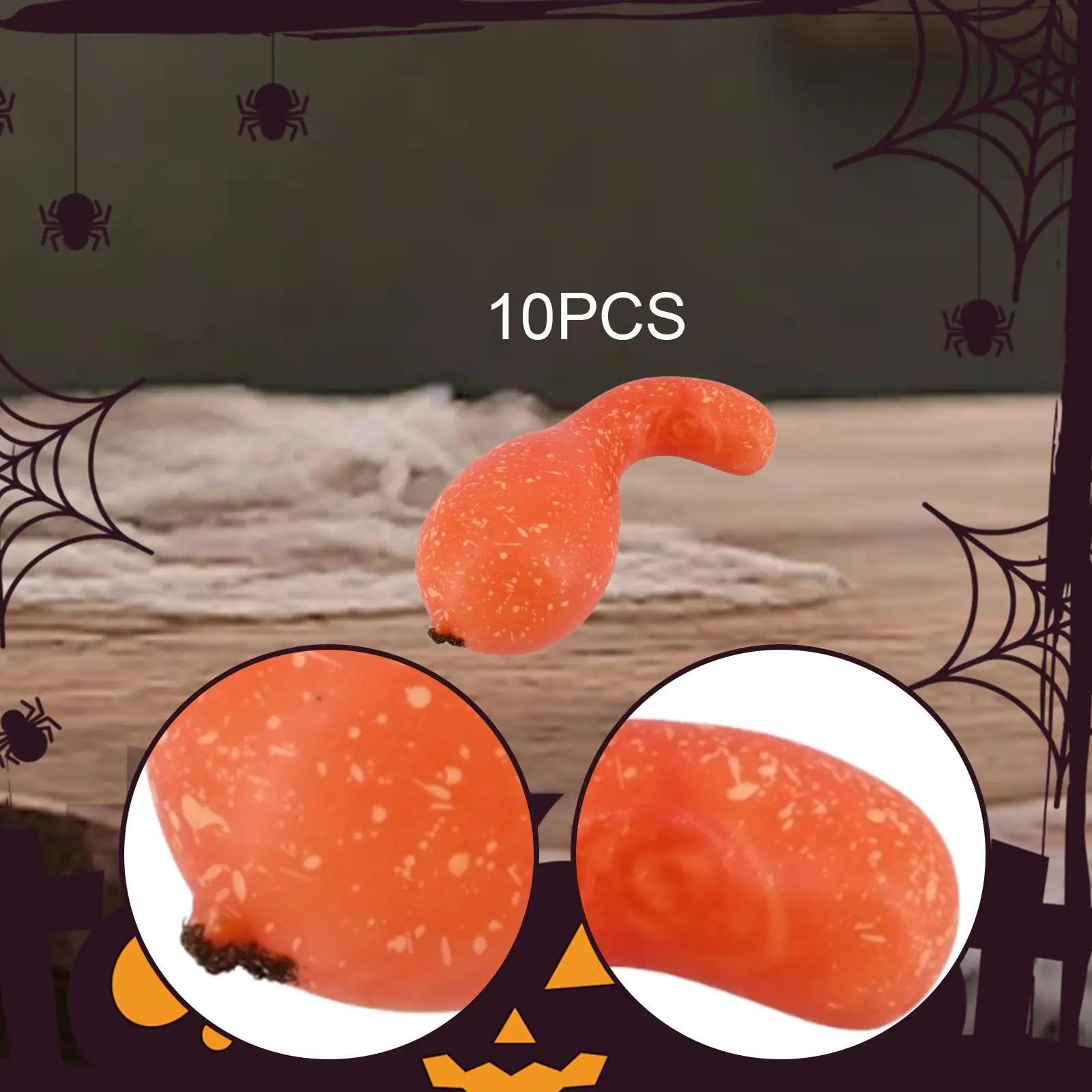 10 Pieces Realistic Foam Pumpkins Artificial Vegetable Props Orange Autumn