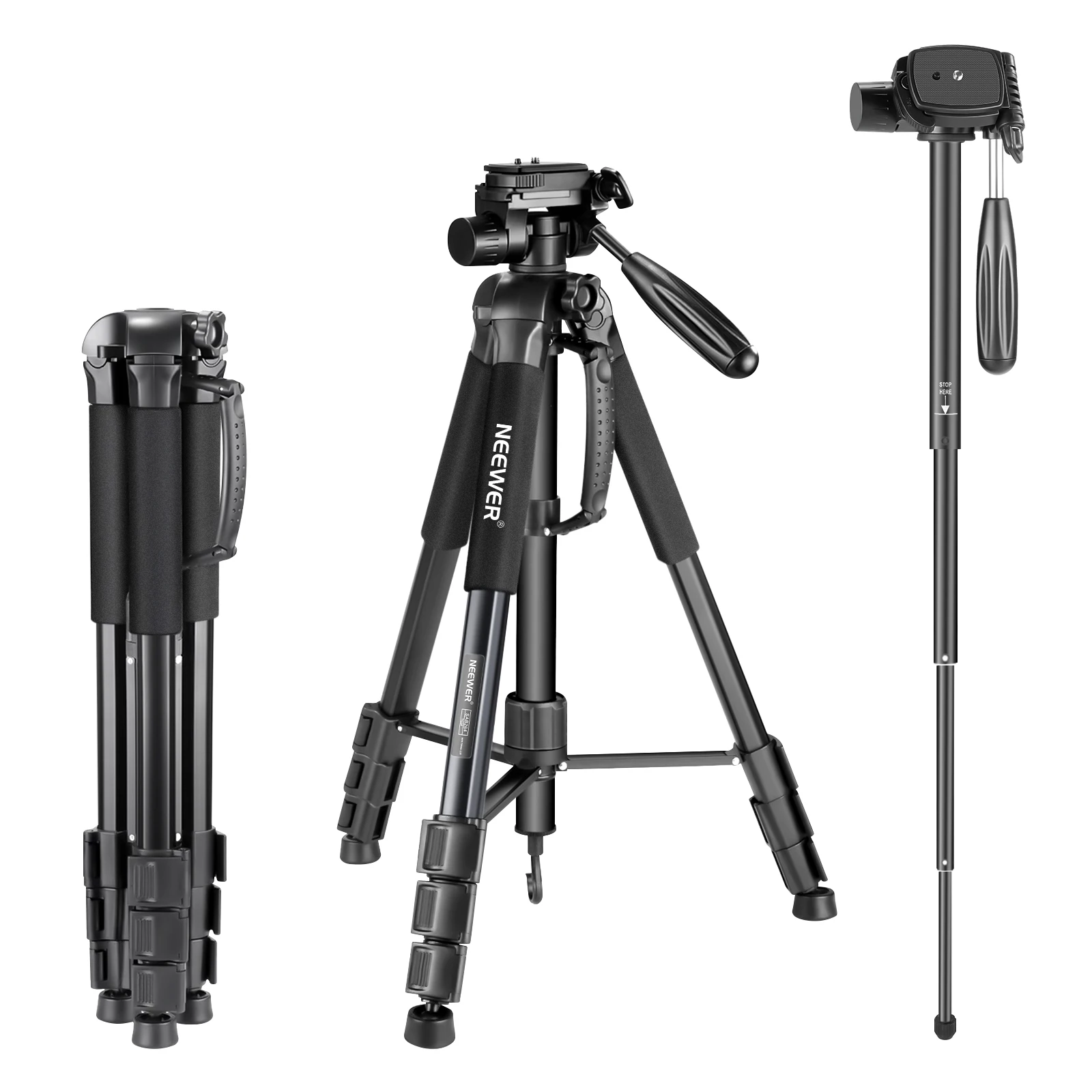 neewer-camera-portable-en-alliage-d'aluminium-2-en-1-trepied-monopode-max-70-177-cm-avec-tete-cylindrique-pivotante-a-3-voies-et-sac-de-transport-pour-reflex-numerique