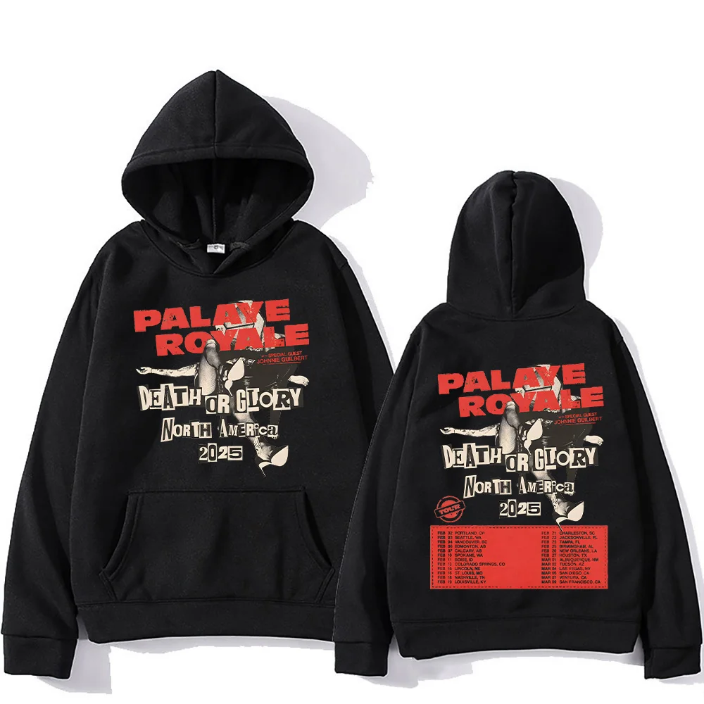

Толстовка с капюшоном Palaye Royale Death or Glory World Tour, толстовка с винтажным узором и буквами, классический креативный пуловер унисекс, уличная одежда Y2K