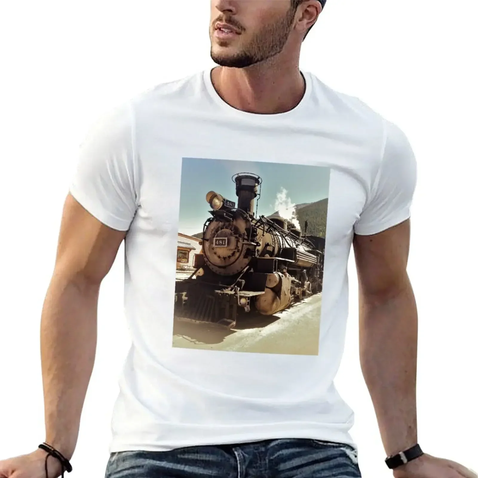 Durango to Silverton Narrow Gauge Railroad Engine T-shirt summer top plus size tops plain mens clothes