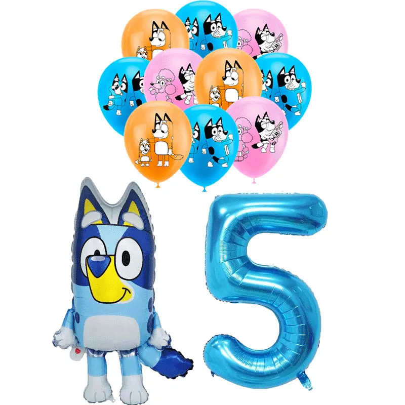 Birthday Party Decoration Blue Balloons Bluey Tablecloth Backdrop Party Supplies Bluey Birthday Set Party Favors Kids Birthday