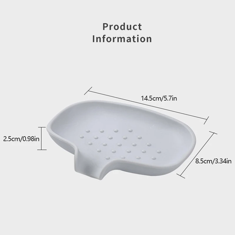 New Soap Box Multifunctional Silicone Soap Dishes Soap Sponge Drain Storage Plate Tray Non-slip Kitchen Bathroom Soap Holder