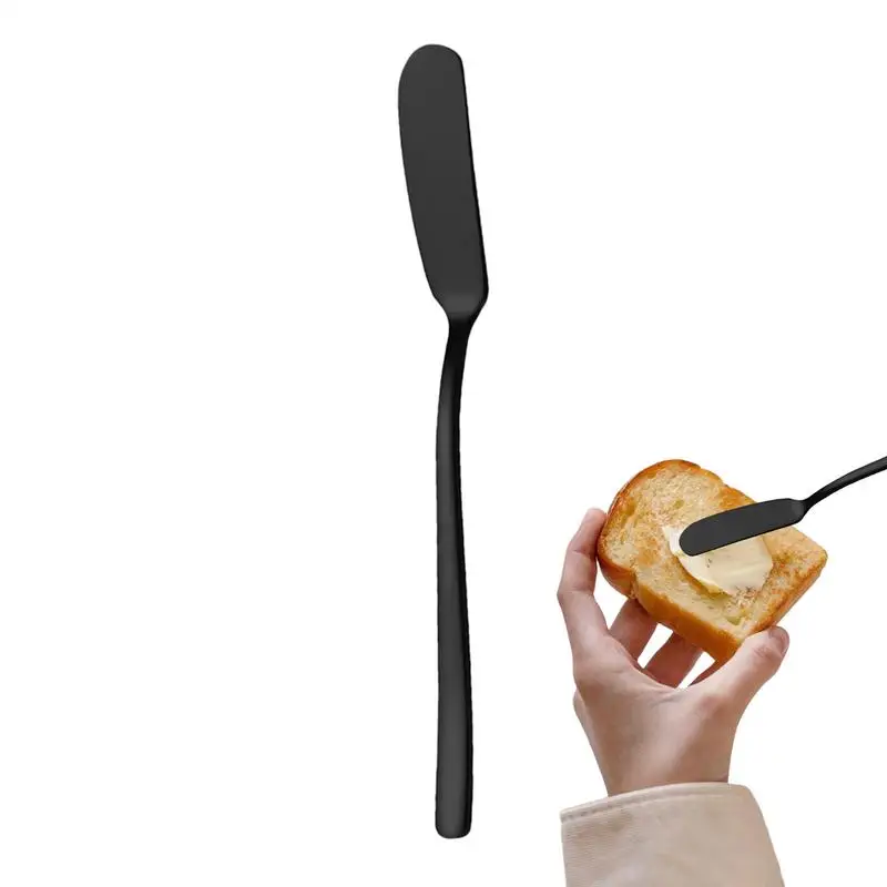 Jam Spreader Metal Cheese Cutter Long Handle Design Curved Jam Scraper Kitchen Flatware Spreading Tool For Family Gatherings