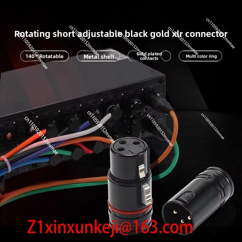 Rotating Short Three Core Male and Female Head Right Angle XLR Microphone with XLR Bend, Audio Plug L-shaped Balanced Microphone