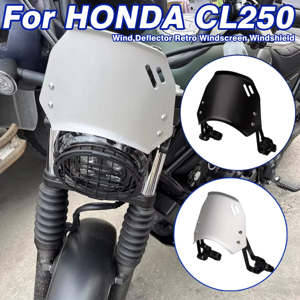 

Motorcycle Front Windshield Windscreen Retro Wind Deflectors Protector Cover For HONDA CL250 250CL CL 250